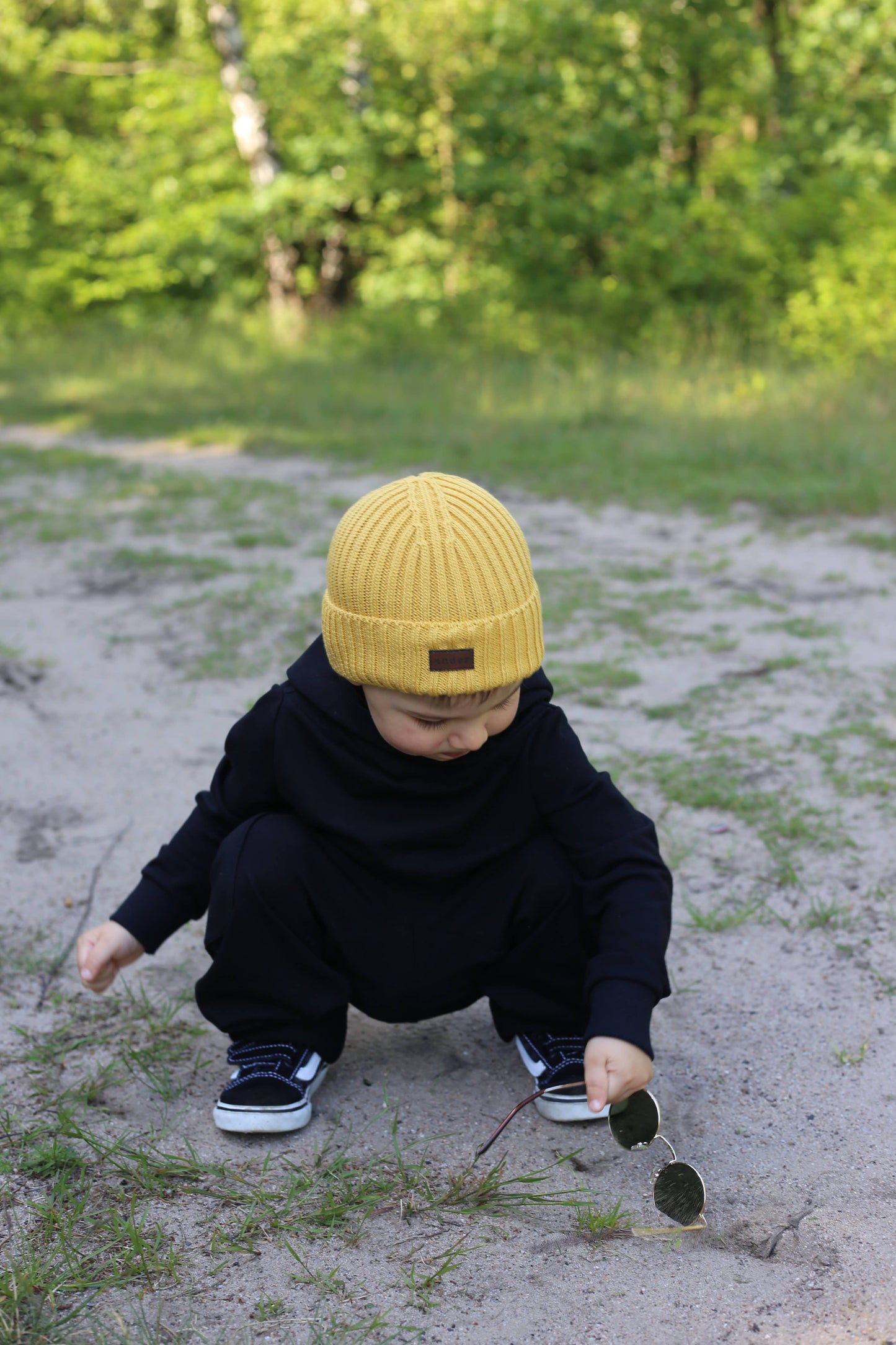 Beanie "Aldo" - Boy Hat Recycled Cotton Mustard