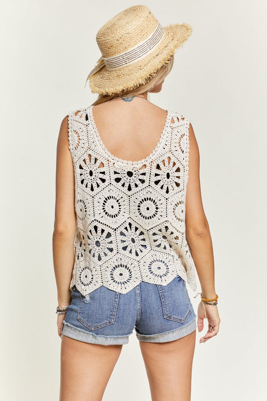 CASUAL CROCHET TANK TOP