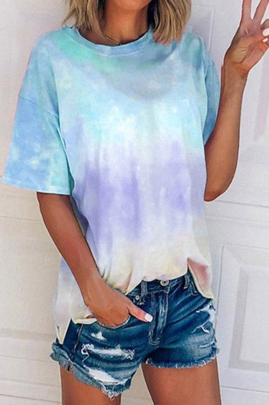 TIE DYE PRINT T SHIRT