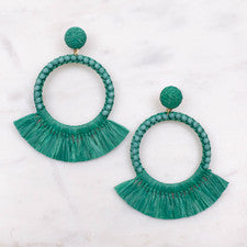 Raffia Earrings Kelly Green