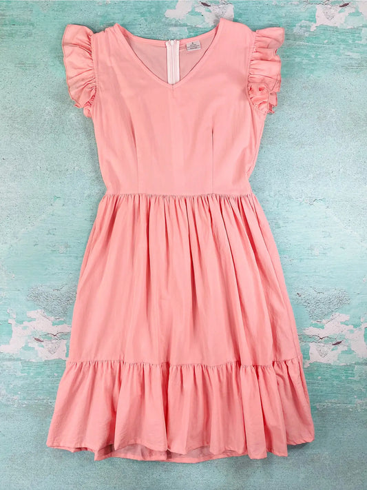 Mommy & Me Peach Flutter Sleeve Dress